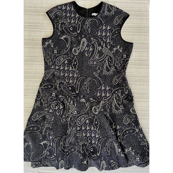 Danny & Nicole Women's 18 Blue Fit & Flare Tapestry Dress w/ Metallic Thread XL - Picture 1 of 8